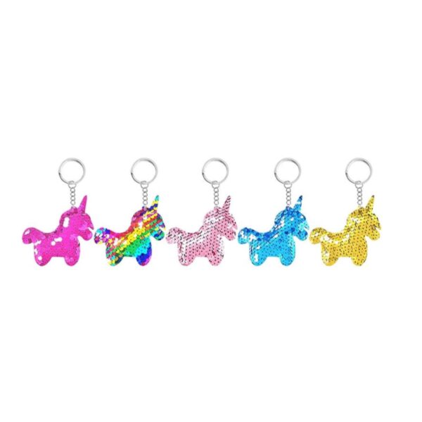 Unicorn Sequin Keyrings 5 Piece