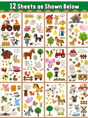 Farm Animal Temporary Tattoos 12 Sheets