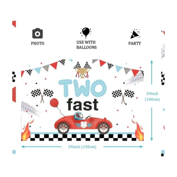 Two Fast Backdrop Racing Car Themed Party
