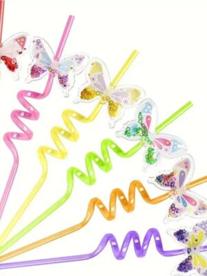 Butterfly Plastic Straws