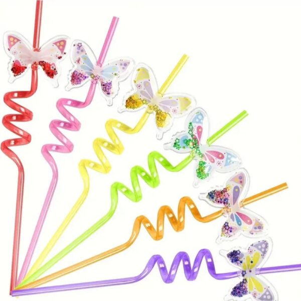 Butterfly Plastic Straws