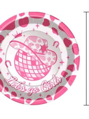 Cow Girl Lets Go Girls Large Paper Plates 8 Piece