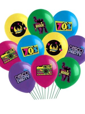 Disco Retro Latex Balloons 1970