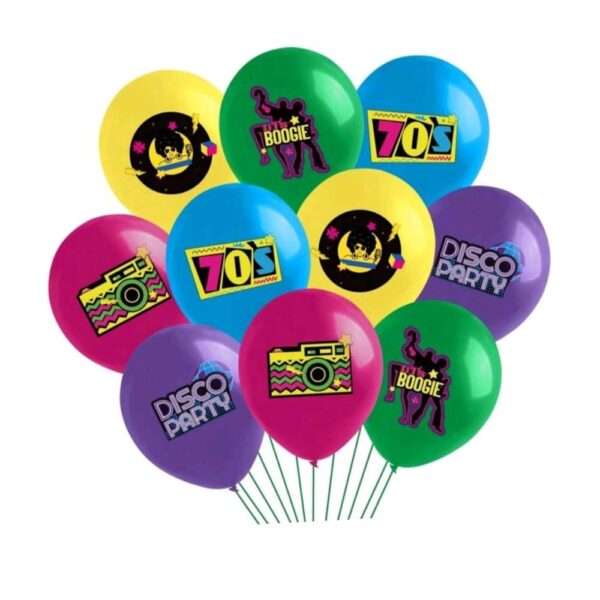 Disco Retro Latex Balloons 1970