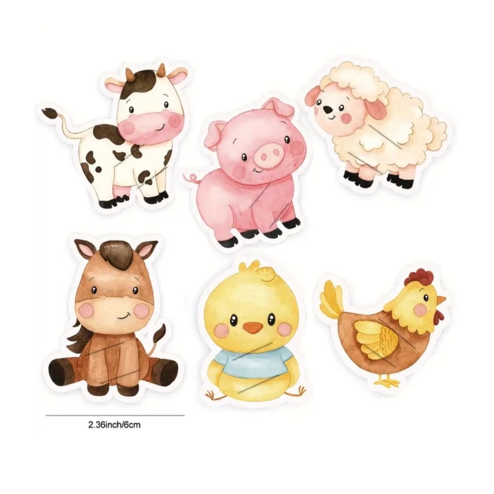 Farm Animal Party Lollipop Cardholders-6 Piece 1 Farm Animal Lollipop Cardholders