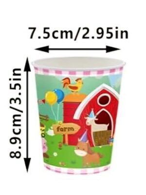 Farm Animal Paper Cups 8 Piece