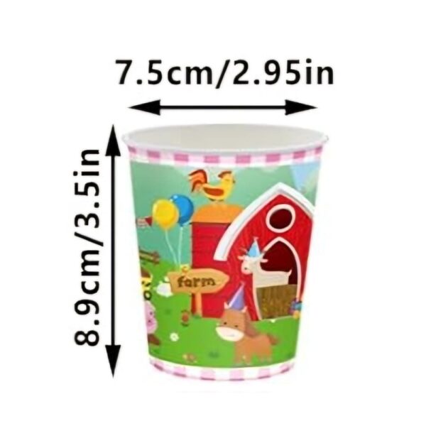 Farm Animal Paper Cups 8 Piece