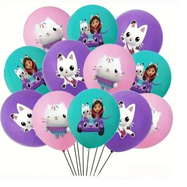 Gabby Dollhouse Latex Balloons 12 Piece