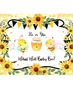 He or She What Will Baby Bee Backdrop Gender Reveal