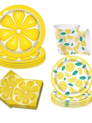 Lemon Disposable Tableware Set 40 Piece