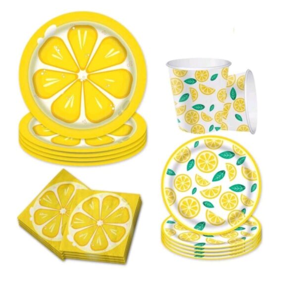 Lemon Disposable Tableware Set 40 Piece
