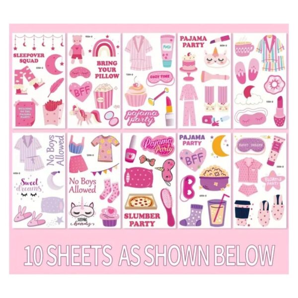 Pajama Temporary Tattoos 10 Sheets