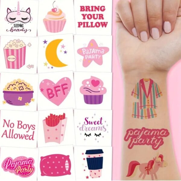 Pyjama Party Tattoos Display