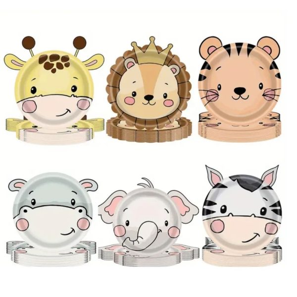 Safari Animal Shaped Paper Plates