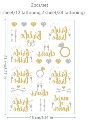 Bridal Shower Temporary Tattoos.24 Piece