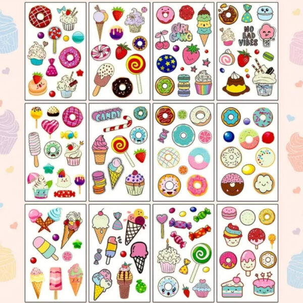 Candy Luminous Temporary Tattoos 12 Sheets