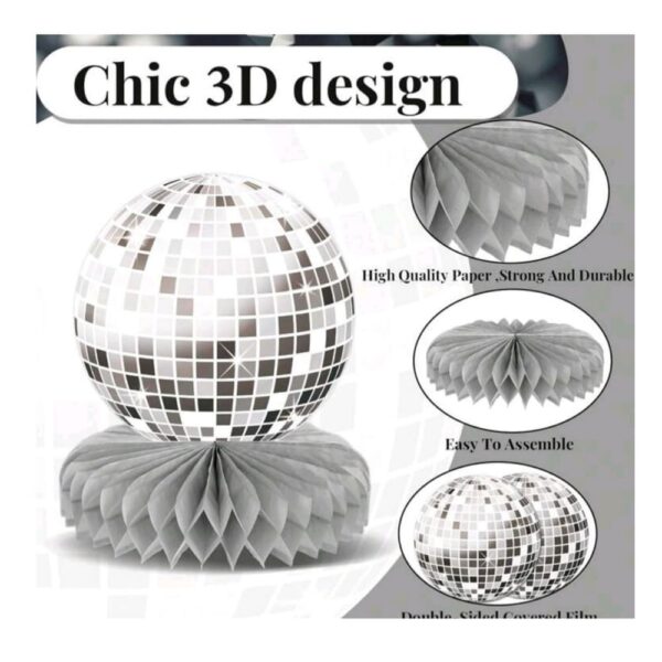 Disco Silver Centerpieces 6 Piece