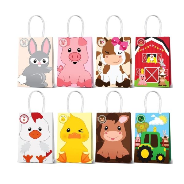 Farm Animal Party Favor Bags 8 Piece