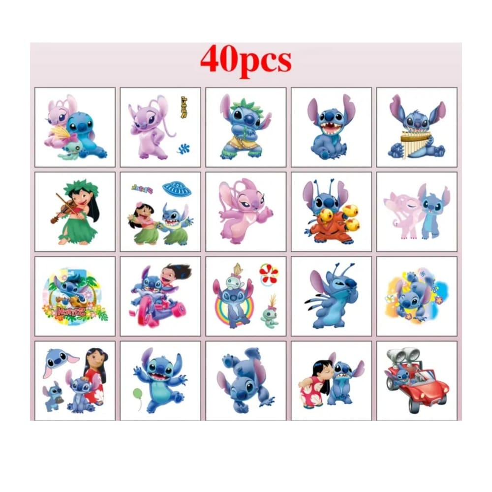 Stitch Party Favors-Temporary Tattoos-40 Piece 1 Lilo and Stitch Party Favors 40 Piece Temporary Tattoos