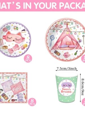 Pyama Sleepover Party Disposable Tableware Set