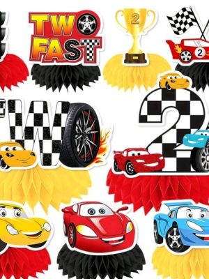 Racing Car Themed Center Pieces Two Fast Party Theme 9 Piece