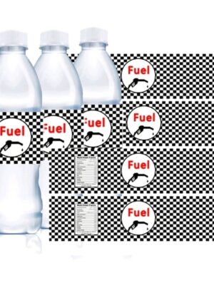 Racing Themed Waterbottle Labels 10 Piece