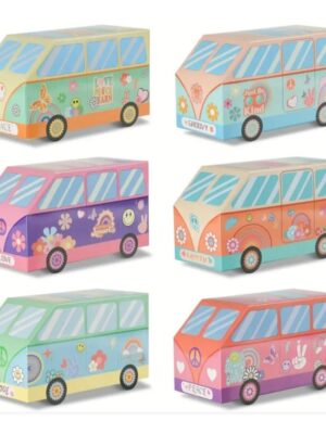 Retro Groovy Busses Favor Boxes