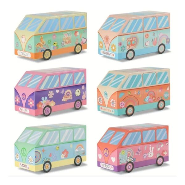 Retro Groovy Busses Favor Boxes