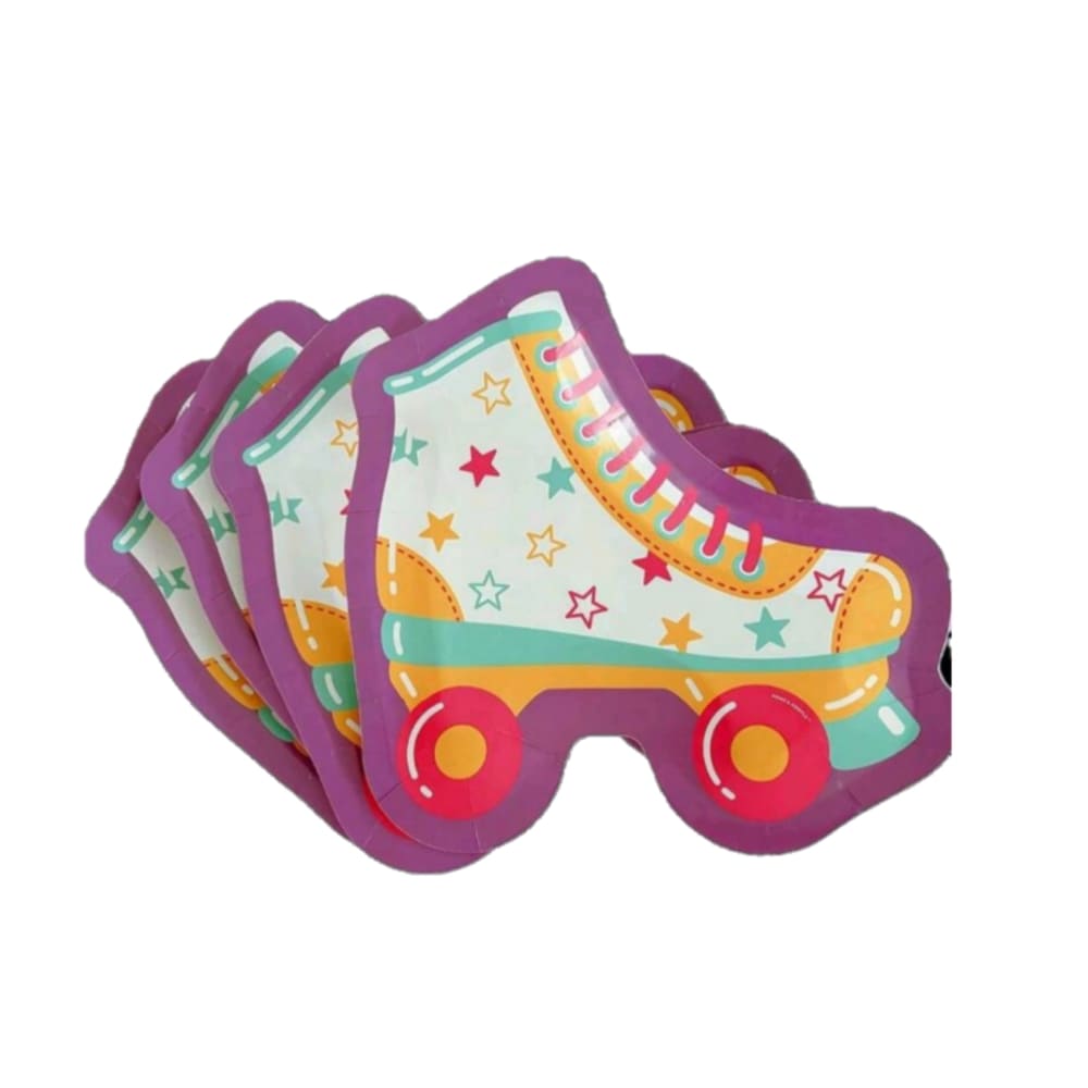 Roller Skate Party Paper Plates-10 Piece 1 Rollerskate Party Paper PLates