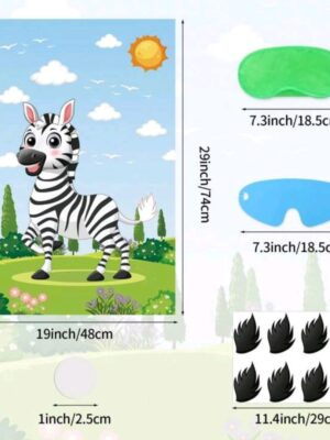 Safari Party Game Pin The Tail On The Zebra