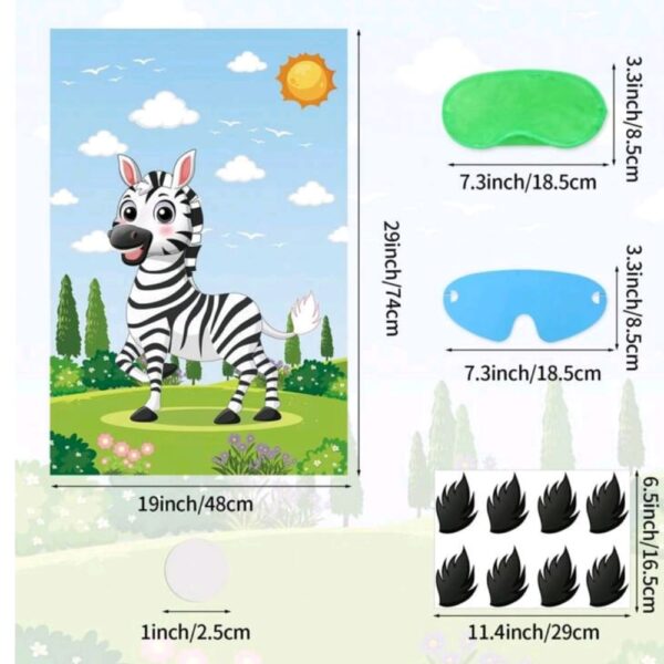 Safari Party Game Pin The Tail On The Zebra