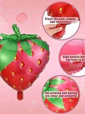 Strawberry Shaped Foil Balloon 1 Piece