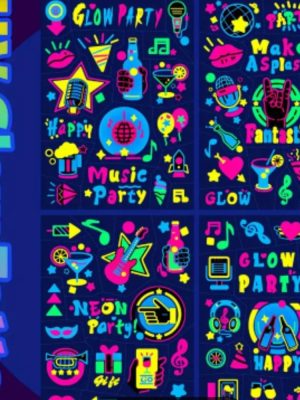 UV Glow Temporary Tattoos 66 Assorted Tattoos (1)