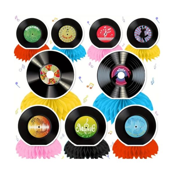 Vinyl Record Centerpieces 9 Piece
