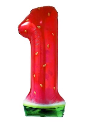 Watermelon Themed Number One Shaped Foil Balloon