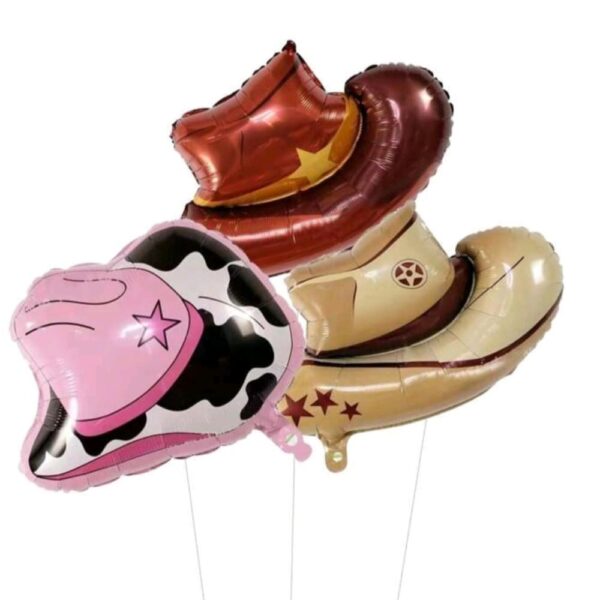 Western Theme Cow Boy & Cow Girl Hat Shaped Foil Balloon