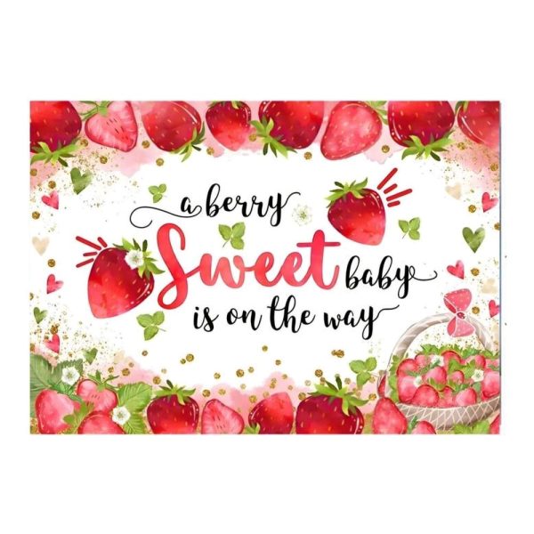 strawberry baby shower backdrop