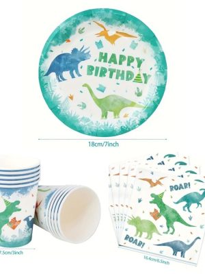 Dinosaur Tableware Set Dinosaur Party Supplies Dinosaur Themed Party