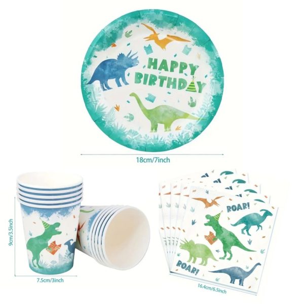 Dinosaur Tableware Set Dinosaur Party Supplies Dinosaur Themed Party