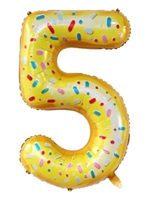 Donut Number Five Foil Balloon Donut Party Supplies