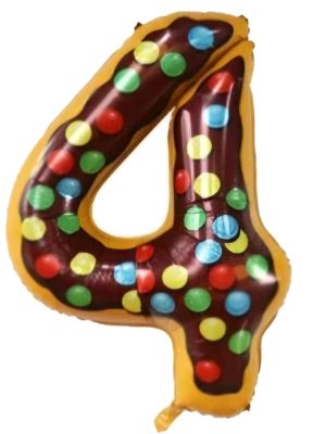 Donut Number Four Foil Balloon Donut Party Supplies