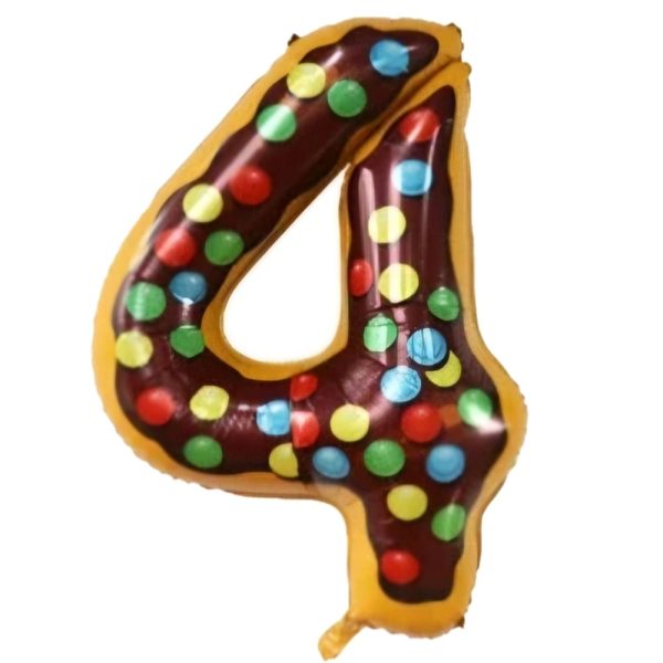 Donut Number Four Foil Balloon Donut Party Supplies