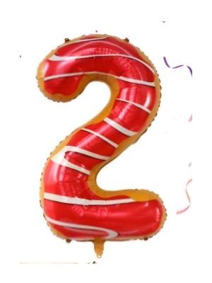 Donut Number Two Foil Balloon Party Supplies For A Donut Themed Party