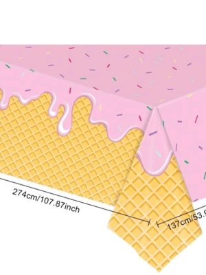 Ice Cream Table Cloth Pink