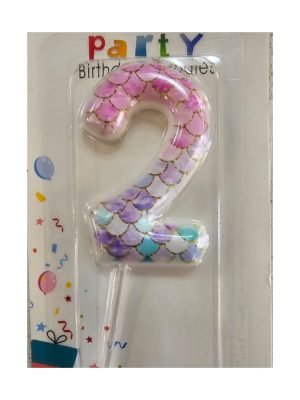 Mermaid Number Two Birthday Candle