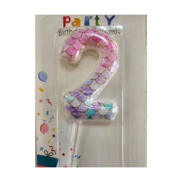 Mermaid Number Two Birthday Candle