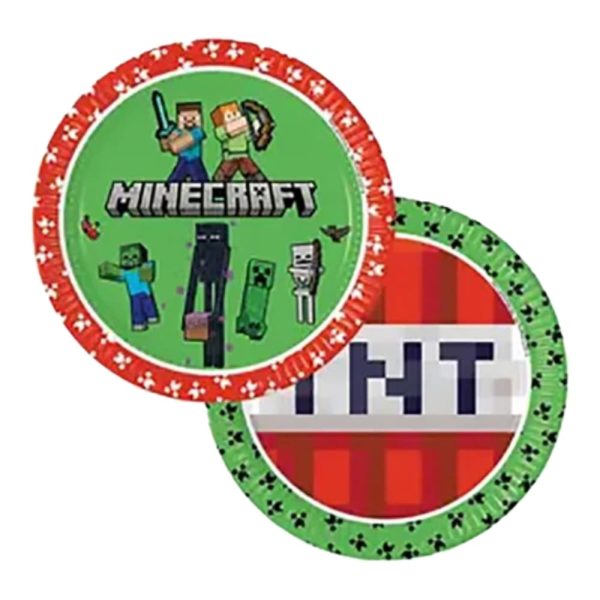 Minecraft Paper Plates Party Supplies For Minecraft Themed Party
