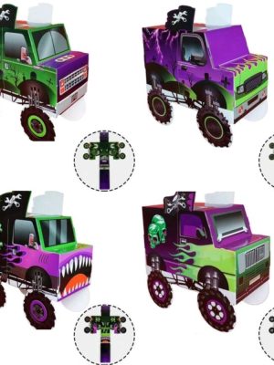 Monster Truck Party Favor Boxes 4 Piece