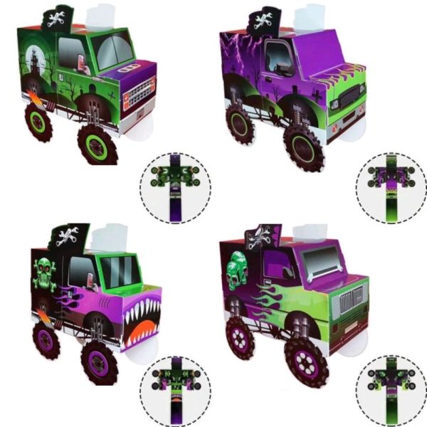 Monster Truck Party Favor Boxes 4 Piece