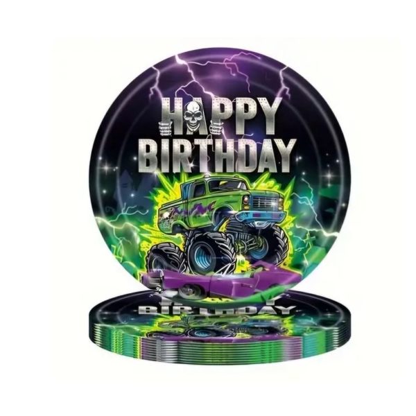 Monster Truck Party Large Paper Plates